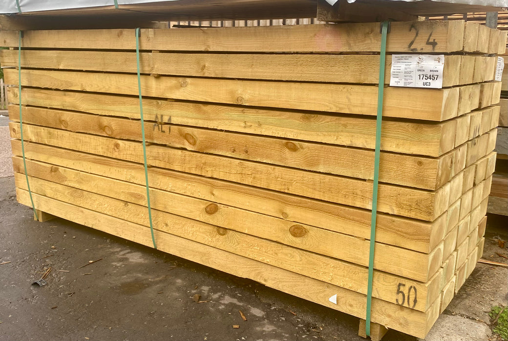 🎈Summer Sale🎈 UC3 Treated Garden Sleepers 195 x 95 x 2400mm - £22.50 Each Inc Vat