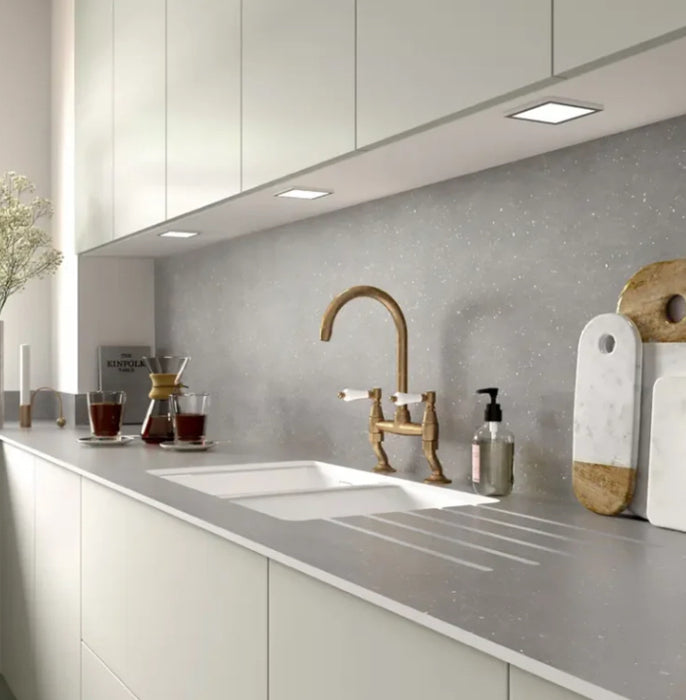Wilsonart Zenith MDF Kitchen Splashback Tectonica Fizzy F100 9mm 3000mm X 600mm - £36 Inc Vat