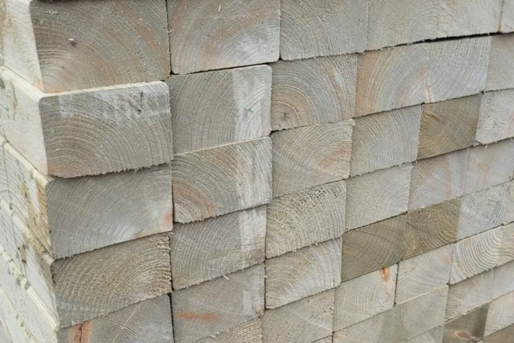 C24 Structural Grade Treated Timber 75 x 47 x 4800mm - 3X2 - £9.50 Per Length Inc Vat
