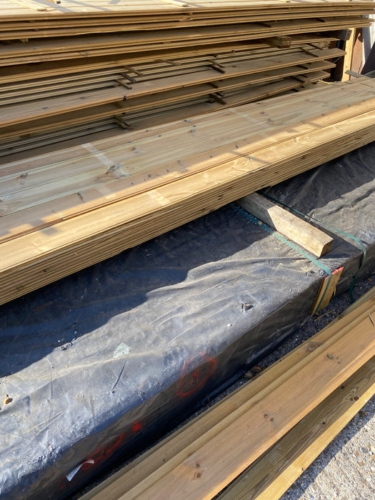 π Clearance Bundle π 55 x Lengths Of Pressure Treated TGV Cladding - 120mm x 12mm-  4.2m (approx 20% are damaged see pictures) π₯Β£275 The Lotπ₯
