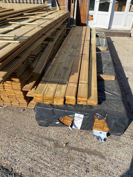 π Clearance Bundle π 55 x Lengths Of Pressure Treated TGV Cladding - 120mm x 12mm-  4.2m (approx 20% are damaged see pictures) π₯Β£275 The Lotπ₯