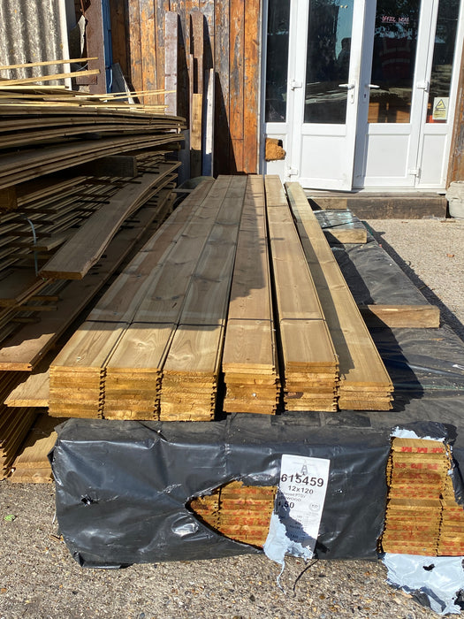 π Clearance Bundle π 55 x Lengths Of Pressure Treated TGV Cladding - 120mm x 12mm-  4.2m (approx 20% are damaged see pictures) π₯Β£275 The Lotπ₯