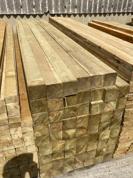 Spruce Treated Fence Posts 100 x 100 x 3000mm - (4x4) - £18 Inc Vat