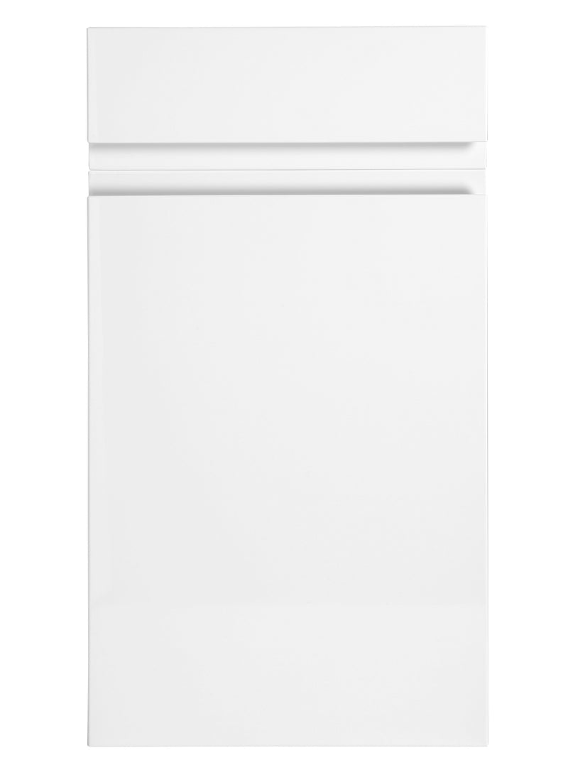 Larissa Handle Less White Gloss J Pull- Replacement Kitchen Drawer Front (175mm High) - Hardware > Hardware Accessories > Cabinet Hardware > Cabinet Doors