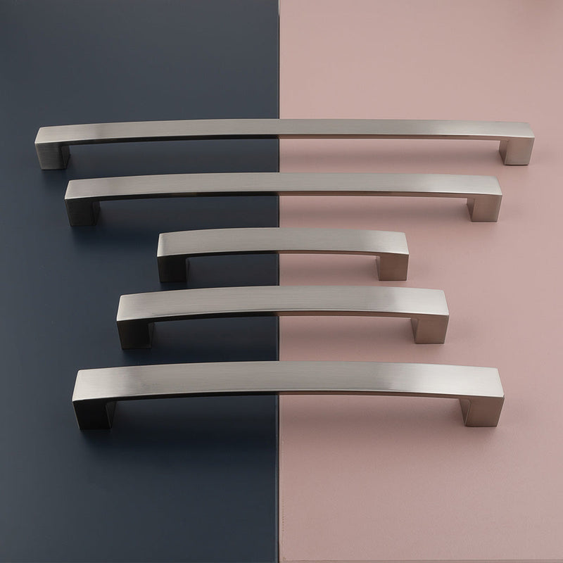 Block Bar D Handle Kitchen/Bedroom Door Handle Brushed Nickel