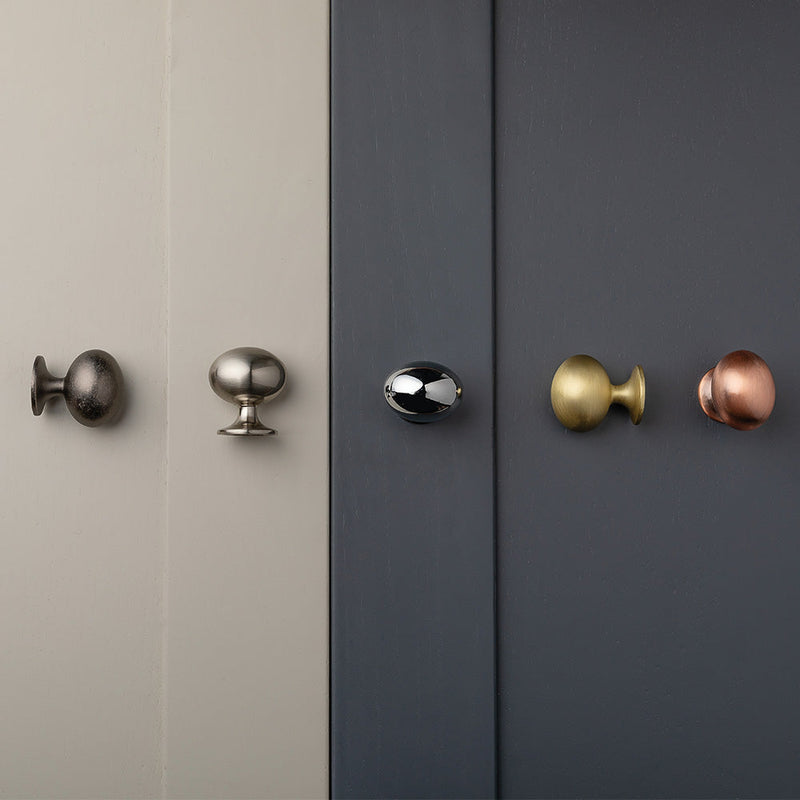 Camden Oval Knob Kitchen/Bedroom Door Handle Pewter