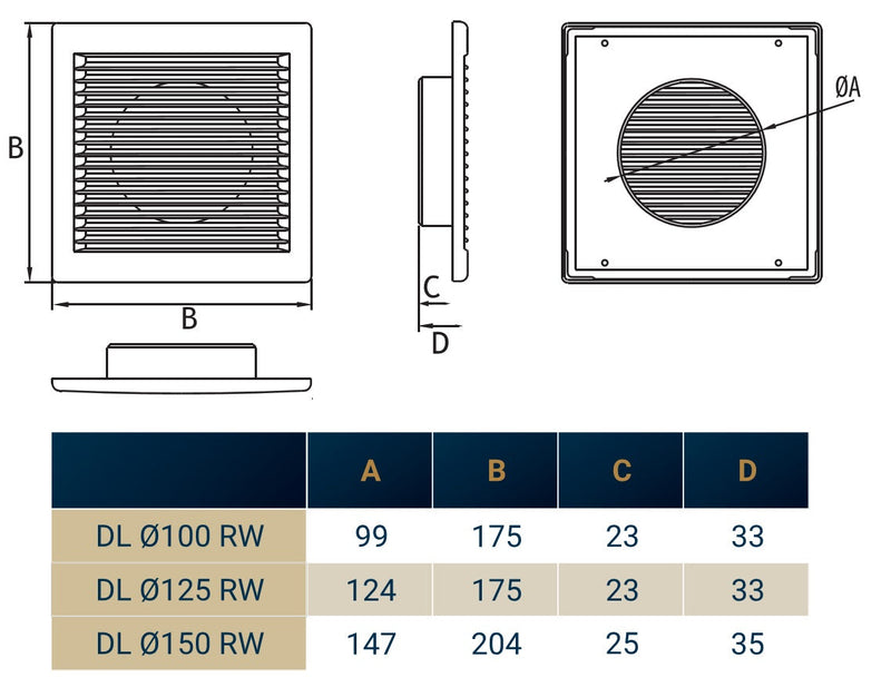 Louvre Vent White DL/100 RW LUX With Fly Mesh - Hardware > Heating, Ventilation & Air Conditioning