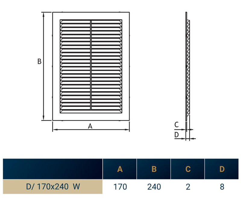 Louvre Vent D/170x240W 240mm X 170mm with Fly Screen - Hardware > Heating, Ventilation & Air Conditioning