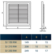 Louvre Vent D/150RW Classic 150mm - Hardware > Heating, Ventilation & Air Conditioning
