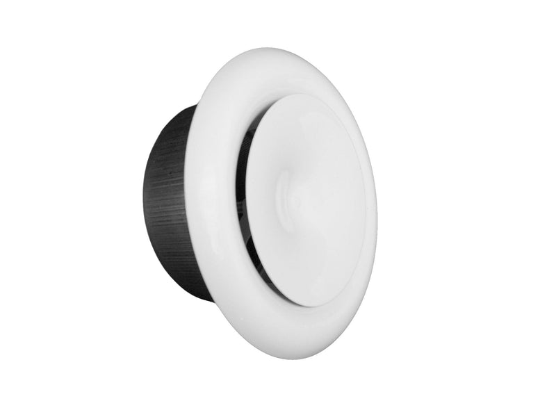 White Metal Extract Ceiling Valve 125mm - Anemostat EV - Hardware > Heating, Ventilation & Air Conditioning > Vents & Flues