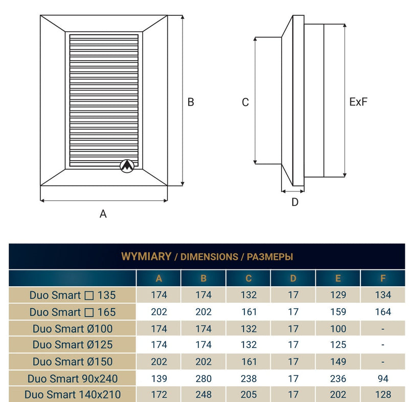 Louvre Vent White Duo Smart 165 With Fly Mesh - Hardware > Heating, Ventilation & Air Conditioning