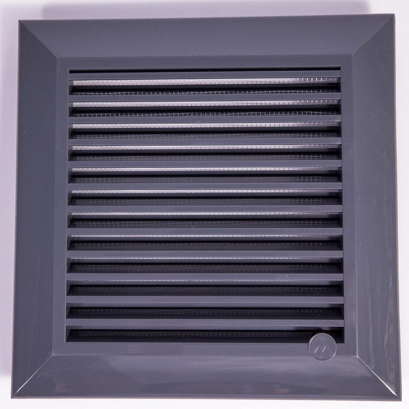 Louvre Vent Graphite Duo Smart 140/210 140mm X 210mm With Fly Mesh - Hardware > Heating, Ventilation & Air Conditioning