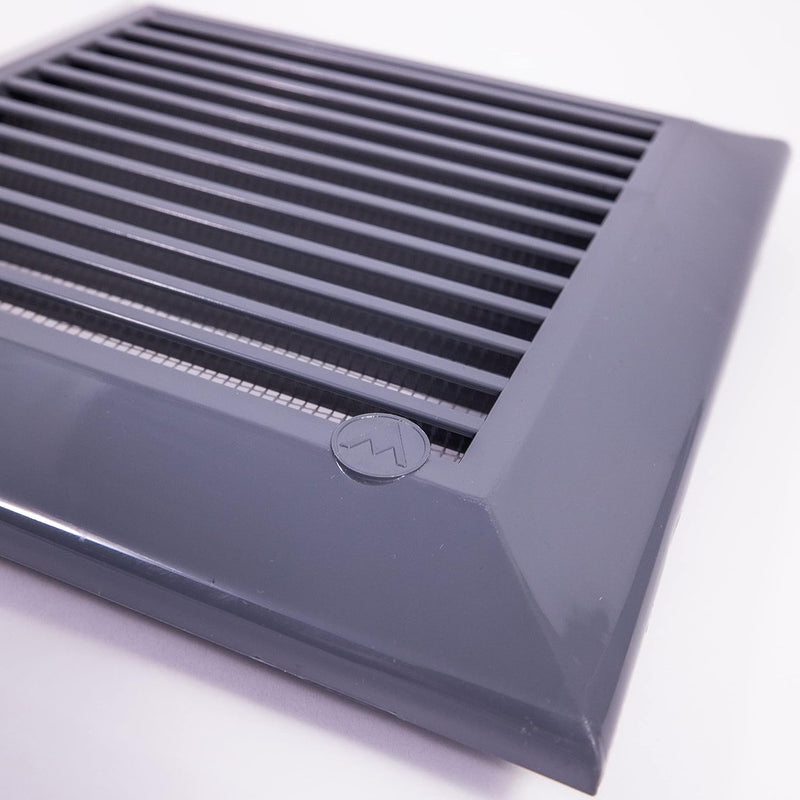 Louvre Vent Graphite Duo Smart 135G 135mm With Fly Mesh - Hardware > Heating, Ventilation & Air Conditioning