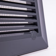 Louvre Vent Graphite Duo Smart 135G 135mm With Fly Mesh - Hardware > Heating, Ventilation & Air Conditioning