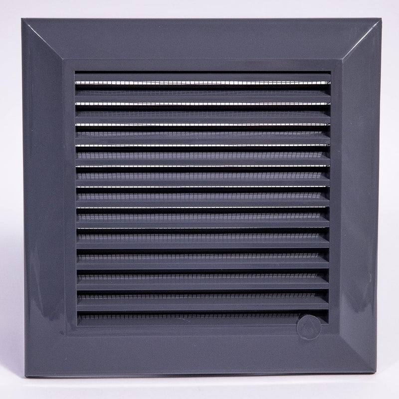 Louvre Vent Graphite Duo Smart 135G 135mm With Fly Mesh - Hardware > Heating, Ventilation & Air Conditioning