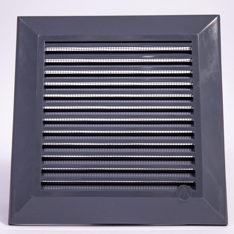 Louvre Vent Graphite Duo Smart 135G 135mm With Fly Mesh - Hardware > Heating, Ventilation & Air Conditioning