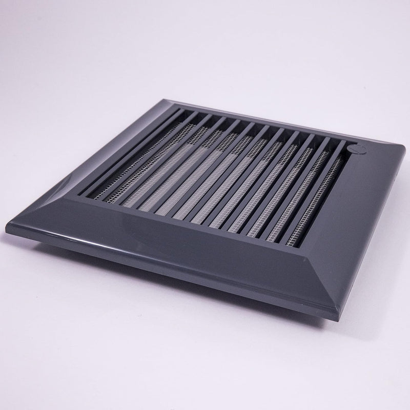 Louvre Vent Graphite Duo Smart 135G 135mm With Fly Mesh - Hardware > Heating, Ventilation & Air Conditioning