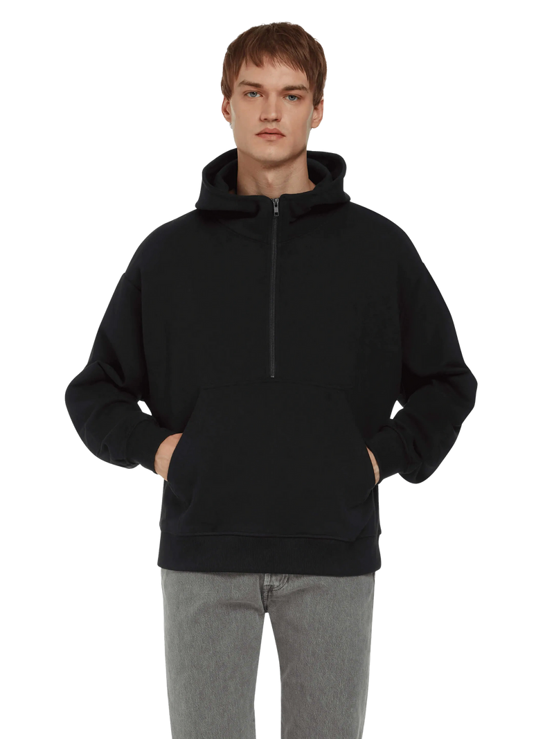 Organic Half Zip Hoodie: Unisex