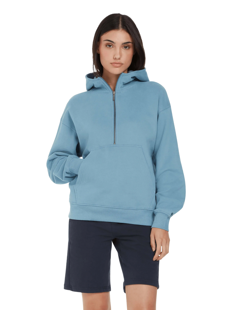 Organic Half Zip Hoodie: Womens