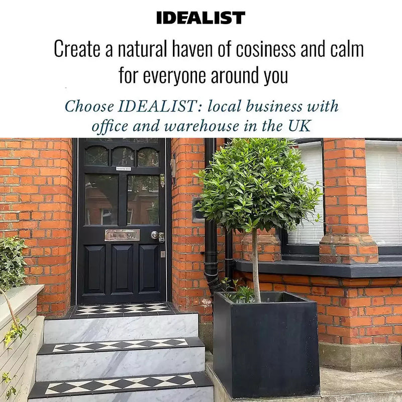 IDEALIST Lite Contemporary Flower Box Square Garden Planter, Faux Lead Light Concrete Outdoor Large Plant Pot H60 L60 W60 cm, 195L - Home & Garden > Lawn & Garden > Gardening > Pots & Planters > Planters