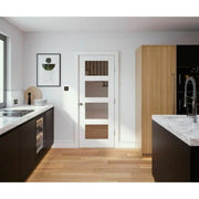 Shaker 4 Panel White Primed Glazed Internal Door - All Sizes - Doors