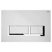 White Flush Plate with Polished Chrome Surrounding Push Plates - All Styles - Bathrooms