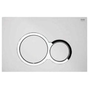 White Flush Plate with Polished Chrome Surrounding Push Plates - All Styles - Bathrooms