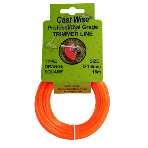 Strimmer Line Orange Square 1.6mm x 15m - Home & Garden > Lawn & Garden > Outdoor Power Equipment Accessories > Weed Trimmer Accessories > Weed Trimmer Blades & Spools > Weed Trimmer Spools Garden tools & Accesories