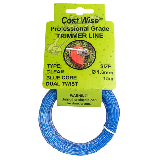 Strimmer Line Dual Blue Twist 1.6mm x 15m - Home & Garden > Lawn & Garden > Outdoor Power Equipment Accessories > Weed Trimmer Accessories > Weed Trimmer Blades & Spools > Weed Trimmer Spools Garden tools & Accesories