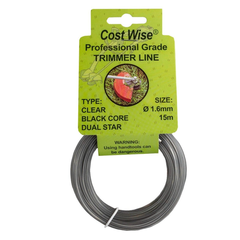Strimmer Line Dual Black Star 1.6mm x 15m - Home & Garden > Lawn & Garden > Outdoor Power Equipment Accessories > Weed Trimmer Accessories > Weed Trimmer Blades & Spools > Weed Trimmer Spools Garden tools & Accesories