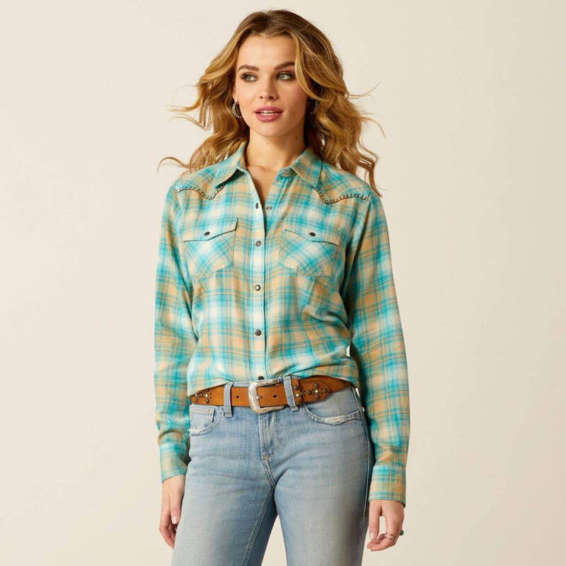 Ariat P30419 Women's Roping Plaid Western Shirt - WOMENS T-SHIRTS