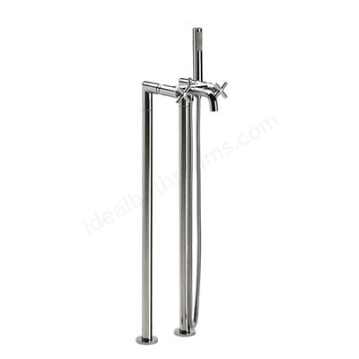 Loft Chrome Floor Standing Bath Shower Mixer Kit - Bathrooms