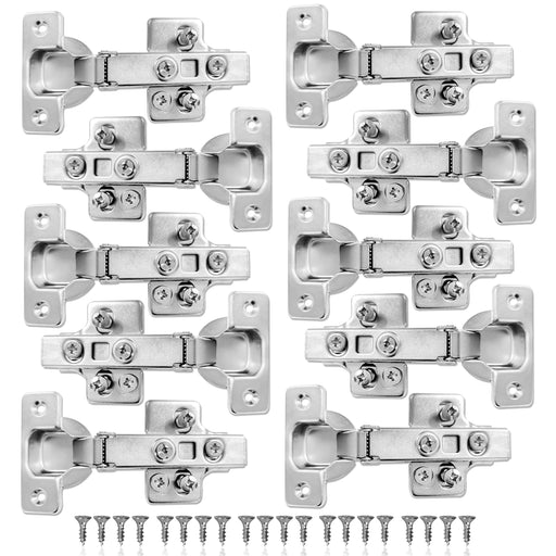 10 PACK 110 Degree Full Overlay Soft Close Kitchen Cabinet Door Hinges Adjustable Inc Backplates - Hardware > Hardware Accessories > Hinges