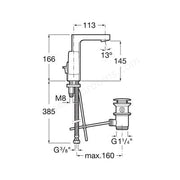 L90 Side Lever Basin Mixer Tap With Pop-Up Waste - Bathrooms