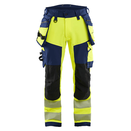 Blaklader 1122 Hi-Vis 4-Way Stretch Kneepad Trousers Hi-Vis Yellow - Apparel & Accessories > Clothing > Uniforms > Contractor Pants & Coveralls HI-VIS TROUSERS