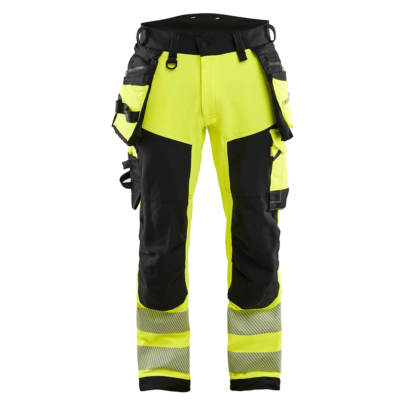 Blaklader 1122 Hi-Vis 4-Way Stretch Kneepad Trousers Hi-Vis Yellow - Apparel & Accessories > Clothing > Uniforms > Contractor Pants & Coveralls HI-VIS TROUSERS