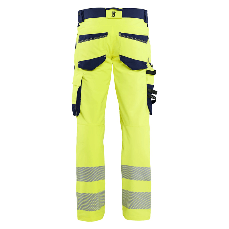 Blaklader 1124 Hi-Vis 4-Way Stretch Kneepad Trousers Hi-Vis Yellow - Apparel & Accessories > Clothing > Uniforms > Contractor Pants & Coveralls HI-VIS TROUSERS