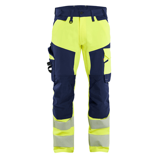 Blaklader 1124 Hi-Vis 4-Way Stretch Kneepad Trousers Hi-Vis Yellow - Apparel & Accessories > Clothing > Uniforms > Contractor Pants & Coveralls HI-VIS TROUSERS