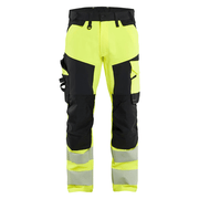 Blaklader 1124 Hi-Vis 4-Way Stretch Kneepad Trousers Hi-Vis Yellow - Apparel & Accessories > Clothing > Uniforms > Contractor Pants & Coveralls HI-VIS TROUSERS