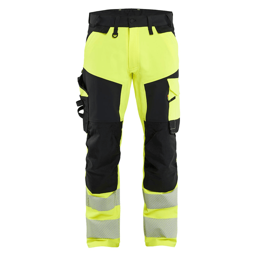 Blaklader 1124 Hi-Vis 4-Way Stretch Kneepad Trousers Hi-Vis Yellow - Apparel & Accessories > Clothing > Uniforms > Contractor Pants & Coveralls HI-VIS TROUSERS