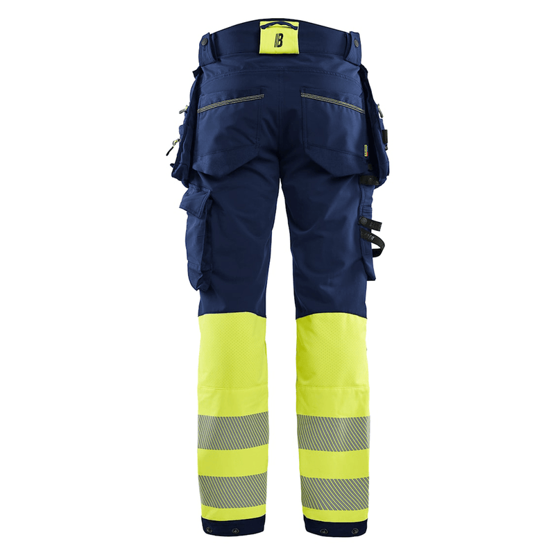 Blaklader 1125 Hi-Vis 4-Way Stretch Kneepad Trousers Navy/Yellow - Apparel & Accessories > Clothing > Uniforms > Contractor Pants & Coveralls HI-VIS TROUSERS