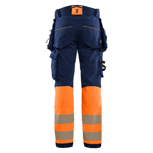 Blaklader 1125 Hi-Vis 4-Way Stretch Kneepad Trousers Navy/Orange - Apparel & Accessories > Clothing > Uniforms > Contractor Pants & Coveralls HI-VIS TROUSERS