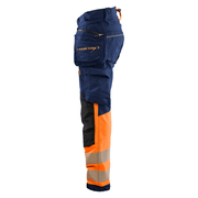 Blaklader 1125 Hi-Vis 4-Way Stretch Kneepad Trousers Navy/Orange - Apparel & Accessories > Clothing > Uniforms > Contractor Pants & Coveralls HI-VIS TROUSERS