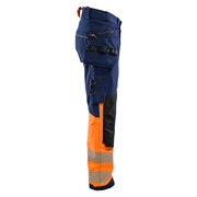 Blaklader 1125 Hi-Vis 4-Way Stretch Kneepad Trousers Navy/Orange - Apparel & Accessories > Clothing > Uniforms > Contractor Pants & Coveralls HI-VIS TROUSERS
