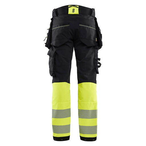 Blaklader 1125 Hi-Vis 4-Way Stretch Kneepad Trousers Black/Yellow - Apparel & Accessories > Clothing > Uniforms > Contractor Pants & Coveralls HI-VIS TROUSERS