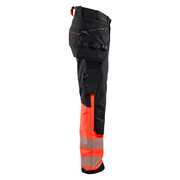 Blaklader 1125 Hi-Vis 4-Way Stretch Kneepad Trousers Black/Red - Apparel & Accessories > Clothing > Uniforms > Contractor Pants & Coveralls HI-VIS TROUSERS