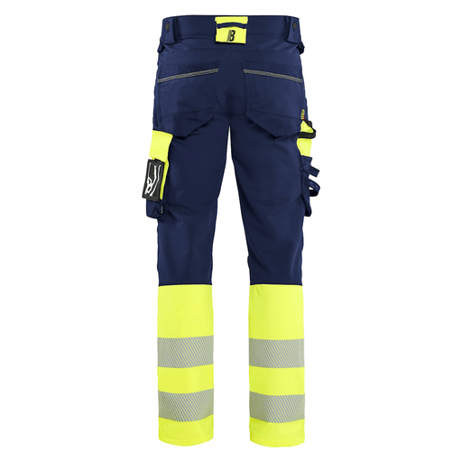 Blaklader 1126 Hi-Vis 4-Way Stretch Kneepad Trousers Navy/Yellow - Apparel & Accessories > Clothing > Uniforms > Contractor Pants & Coveralls HI-VIS TROUSERS