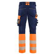 Blaklader 1126 Hi-Vis 4-Way Stretch Kneepad Trousers Navy/Orange - Apparel & Accessories > Clothing > Uniforms > Contractor Pants & Coveralls HI-VIS TROUSERS