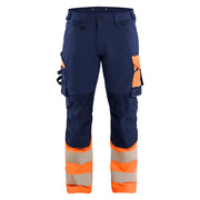 Blaklader 1126 Hi-Vis 4-Way Stretch Kneepad Trousers Navy/Orange - Apparel & Accessories > Clothing > Uniforms > Contractor Pants & Coveralls HI-VIS TROUSERS