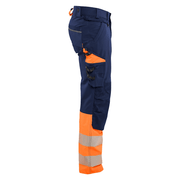 Blaklader 1126 Hi-Vis 4-Way Stretch Kneepad Trousers Navy/Orange - Apparel & Accessories > Clothing > Uniforms > Contractor Pants & Coveralls HI-VIS TROUSERS